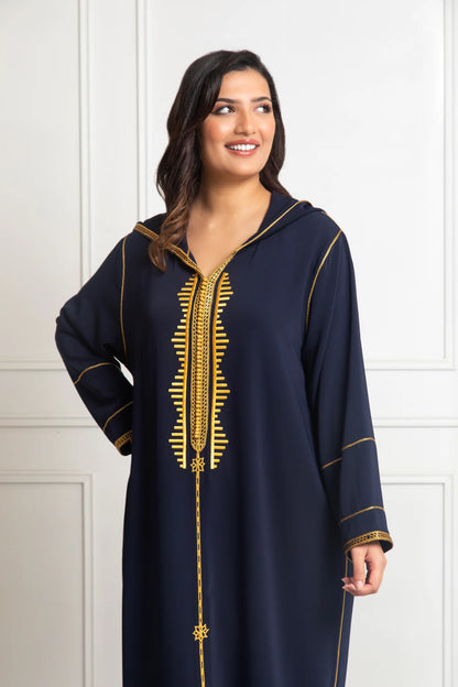 Djellaba Façon Berchmane en Crêpe de Soie