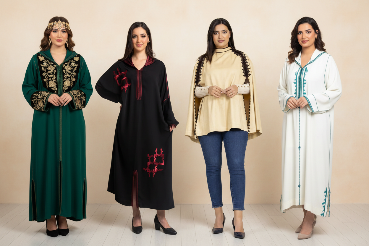 Four models with exact outfits